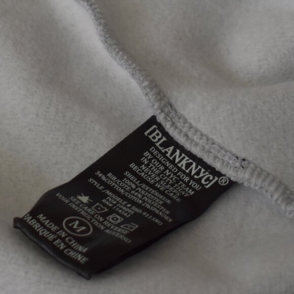 Blank NYC Women's Salt and Pepper Open Convertible Collar Sweatshirt Jacket - Picture 7 of 13